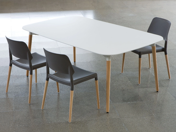 BELLOCH - Metallic structure table with natural beech wood legs by Santa & Cole - view 3